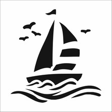 Stencil Sarayi Boyama Şablon Deniz - 4642