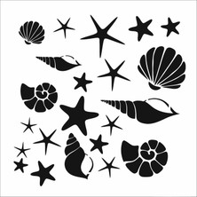 Stencil Sarayi Boyama Şablon Deniz - 4645