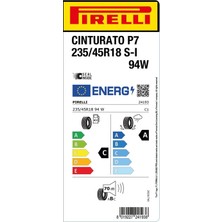 Pirelli 235/45 R18 94W S-I Cinturato P7 Oto Yaz Lastği (Üretim Yılı: 2023)