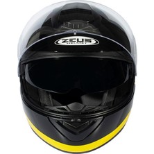 Zeus ZS-3050 Be6 Black Yellow Çene Açılır Kask