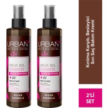 URBAN Care Argan Yağı Kolay Kırılan Yıpranmış Saçlara Özel Sıvı Saç Bakım Kremi-Vegan-200 ML x 2