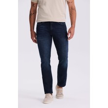Jakamen Koyu Lacivert Slim Fit Yıkamalı Dar Kesim Pamuklu Jean Kot Pantolon