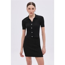 Sherin Siyah Mini Triko Etek