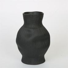 Vitale Siyah Darbeli Vazo Uzun 17*17*30 cm AK.JM00009
