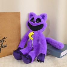 Luxix 40C'M Peluş Korkunç Gülümseyen Büyük Ağızlı Hayvan Mor Kedi Bebek Mutant Bebek (Yurt Dışından)