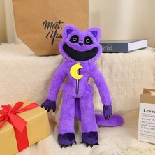 Luxix 40C'M Peluş Korkunç Gülümseyen Büyük Ağızlı Hayvan Mor Kedi Bebek Mutant Bebek (Yurt Dışından)