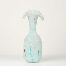 Vitale Beyaz Yeşil Cam Vazo 15*37CM AK.P349.374112