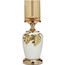 Vitale Gold Beyaz Şamdan 13*13*38 cm AK.JE0163