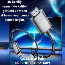 Coofbe 4K 30Hz Type-C To HDMI Dönüştürücü Görüntü Aktarım Kablosu 2metre Type-C To HDMI Görüntü Kablo