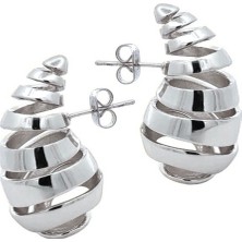 Nesly Accessories Silver Kesik Plaka Bottega Model Çelik Küpe
