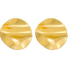 Nesly Accessories Organik Yuvarlak Plaka Küpe (4cm)
