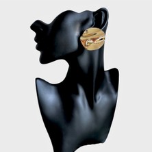 Nesly Accessories Organik Yuvarlak Plaka Küpe (4cm)