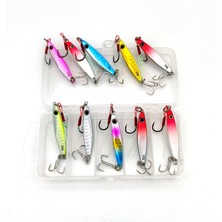 Valkyrie 10 Adet 10GR 4.8cm Kutulu Metal Rapala Jig Seti Balık Olta Yemi Ispanyol Oltası