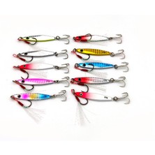 Valkyrie 10 Adet 10GR 4.8cm Kutulu Metal Rapala Jig Seti Balık Olta Yemi Ispanyol Oltası