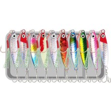 Valkyrie 10 Adet 20GR 6cm Kutulu Metal Rapala Jig Seti Balık Olta Yemi Parlak Gerçekçi Zoka