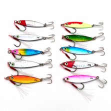 Valkyrie 10 Adet 20GR 6cm Kutulu Metal Rapala Jig Seti Balık Olta Yemi Parlak Gerçekçi Zoka