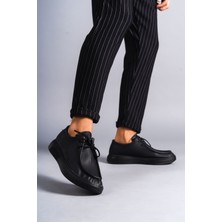 Tornado Bağcıklı Cilt Erkek Günlük Spor Klasik Ayakkabı ST Siyah