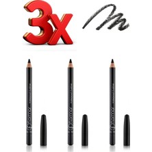 Flormar 3 Adet x Yüksek Pigmentli & Mat Bitişli Suya Dayanıklı Siyah Göz Kalemi - Waterproof Eyeliner - 101