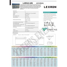 Lexron 105 Ah Jel Akü Lexron