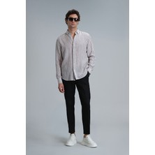 Lufian New Erkek Basic Gömlek Regular Fit Kahverengi