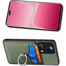 4U Sky C1-8 Xiaomi 13 Lite Kılıf Karbon Fiber Doku Pu Deri+Pc+Tpu Telefon Kapağı-Yeşil (Yurt Dışından)