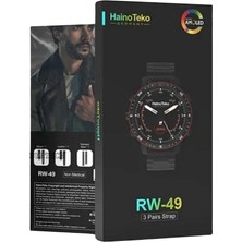 Haino Teko Rw-49 Curved Amoled Ekran Metal Deri Silikon Kordonlu Watch 4 Pro Max Akıllı Saat