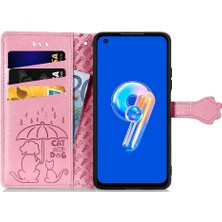 Mays Home1 Asus Zenfone 9 Için Kılıf Deri Kılıf Karikatür Hayvanlar Darbeye Kısa (Yurt Dışından)