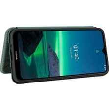 Mays Home1 Kart Tutucu Kickstand Manyetik Karbon Fiber Kartı ile Nokia 1.4 Için Kılıf (Yurt Dışından)