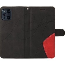 Mays Home1 Oppo Bulmak Için Kılıf X3/x3 Pro Iki Renkli Dikiş Pu Deri Flip Folio (Yurt Dışından)