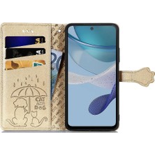 Mays Home Moto G53 5g Karikatür Hayvanlar Için Kılıf Kısa Kayış Kapak Kapak Darbeye (Yurt Dışından)