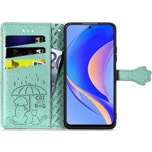 Mays Home1 Huawei Nova Y90 Karikatür Hayvanlar Için Kılıf Deri Kılıf Kapak Çevirin Kısa (Yurt Dışından)