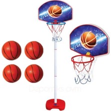 Tekno Trust 2+ Yaş Oyuncak Ayaklı Boy Ayarlanabilir Basketbol Potası + 4 Adet Basketbol Topu Erkek Çocuk Oyunca