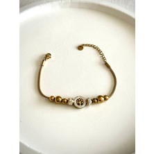 Demokan Kadın Çelik Bileklik Yaşam Ağacı Taş Detay Kararmaz Bileklik