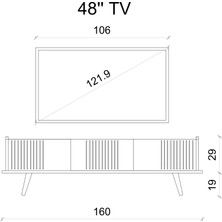 Enwood Spica Safir Meşe Rengi Mdf 3 Kapaklı Ahşap Ayaklı 160 cm Tv Ünitesi