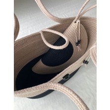Double Knot Design Bailey 2li Takım Plaj Çantası , El Çantası Clutch, Totebag, Kadın Çanta, Yazlık, Hediyelik, hasır Jüt Tress