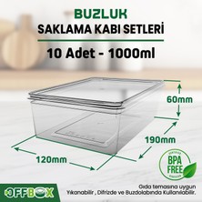 OFFBOX 10 Adet 1 Lt. Kendinden Kapaklı Derin Dondurucuya Uygun Saklama Kabı Düzenleyici