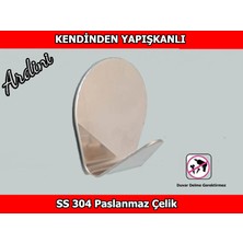 Ardini 4 Adet Kendinden Yapışkanlı Paslanmaz Çelik Banyo & Mutfak Askısı