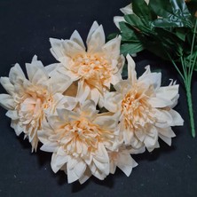 Konak 7li Yıldız Demet Yeni (Kısa Saplı) 31 cm Turuncu Beyaz (Yapay Çiçektir)