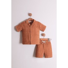 Erkek Çocuk Apaş Yaka Havlu Kumaş 2'li Takım