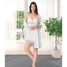 Penye Gecelik Sabahlık Pijama Takım Şort Takım 6'lı Çeyiz Seti -9610