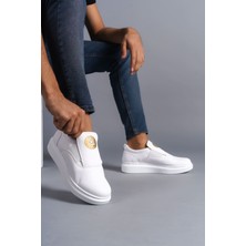 Mevese Hippo Bağcıksız Cilt Erkek Günlük Sneaker Ayakkabı Bt Beyaz
