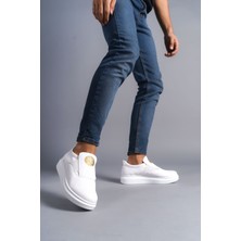 Mevese Hippo Bağcıksız Cilt Erkek Günlük Sneaker Ayakkabı Bt Beyaz
