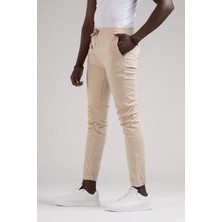 Fbı Jeans Dar ve Lastikli Paça Beli Iplikli Kanvas Kumaş Slimfit Jogger Pantolon