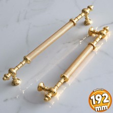 Badem10 Ladin Altın Gold Metal Kulp 192 Mm-19.2 cm Mobilya Mutfak Çekmece Dolabı Dolap Kapak Kulpları Kulbu