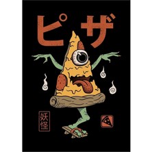 Jeronkarji Yokai Pizza Tablo Ahşap Poster Dekoratif