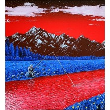 Jeronkarji Hala Balık Tutuyor Tablo Ahşap Poster Dekoratif