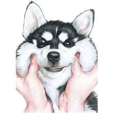 Jeronkarji Husky Tablo Ahşap Poster Dekoratif