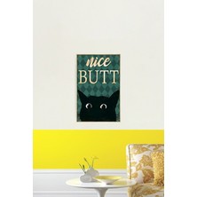 Jeronkarji Kara Kedi Güzel Popo Tablo Ahşap Poster Dekoratif