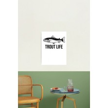 Jeronkarji Alabalık Yaşamı Tablo Ahşap Poster Dekoratif