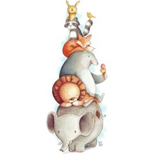 Jeronkarji Parti Hayvanları Tablo Ahşap Poster Dekoratif